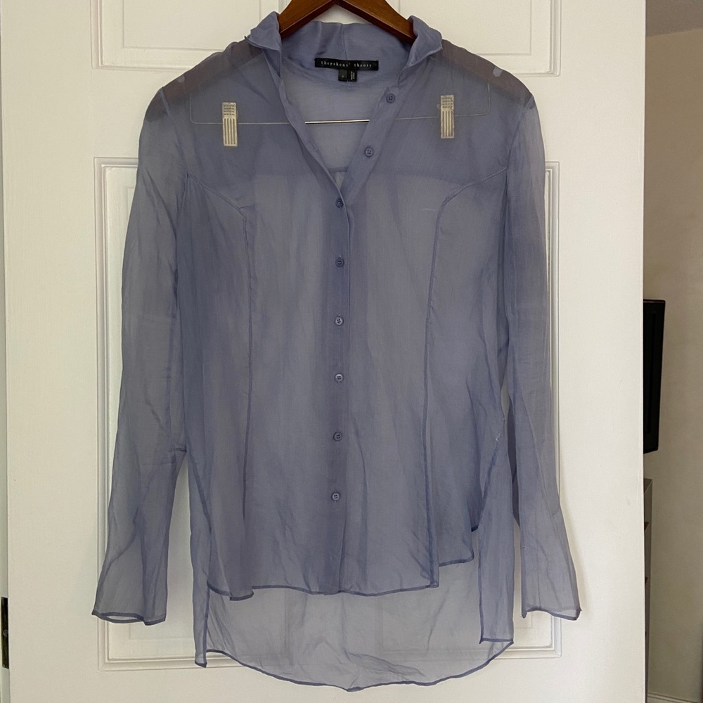 🎉HP🎉Theyskens’ Theory Sheer Periwinkle Buttondwn